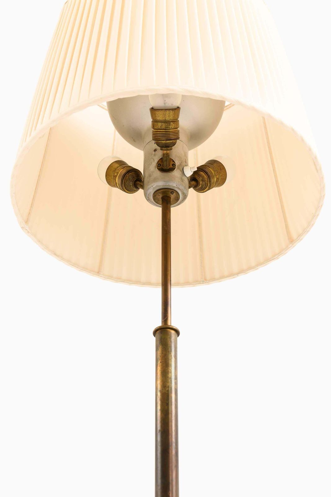 Josef Frank Brass, Silk Floor Lamp By Svenskt Tenn, 1960s photo Lighting