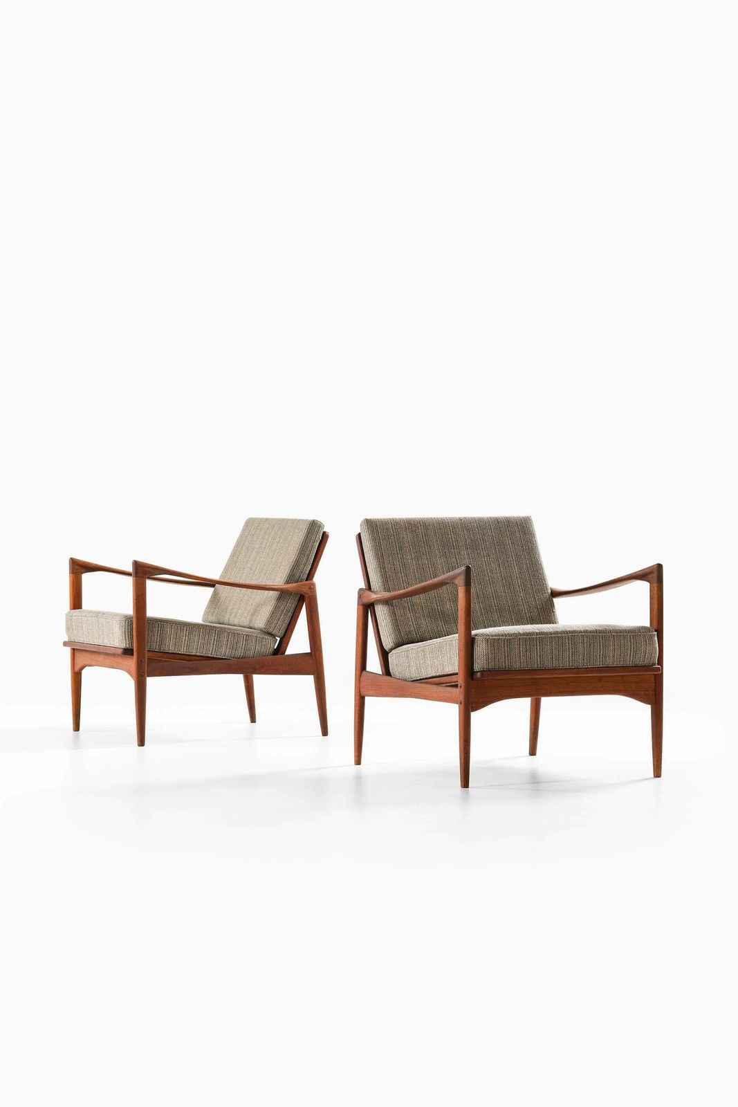Pair Of Kandidaten Teak Easy Chairs By Ib Kofod Larsen, 1950s photo furniture