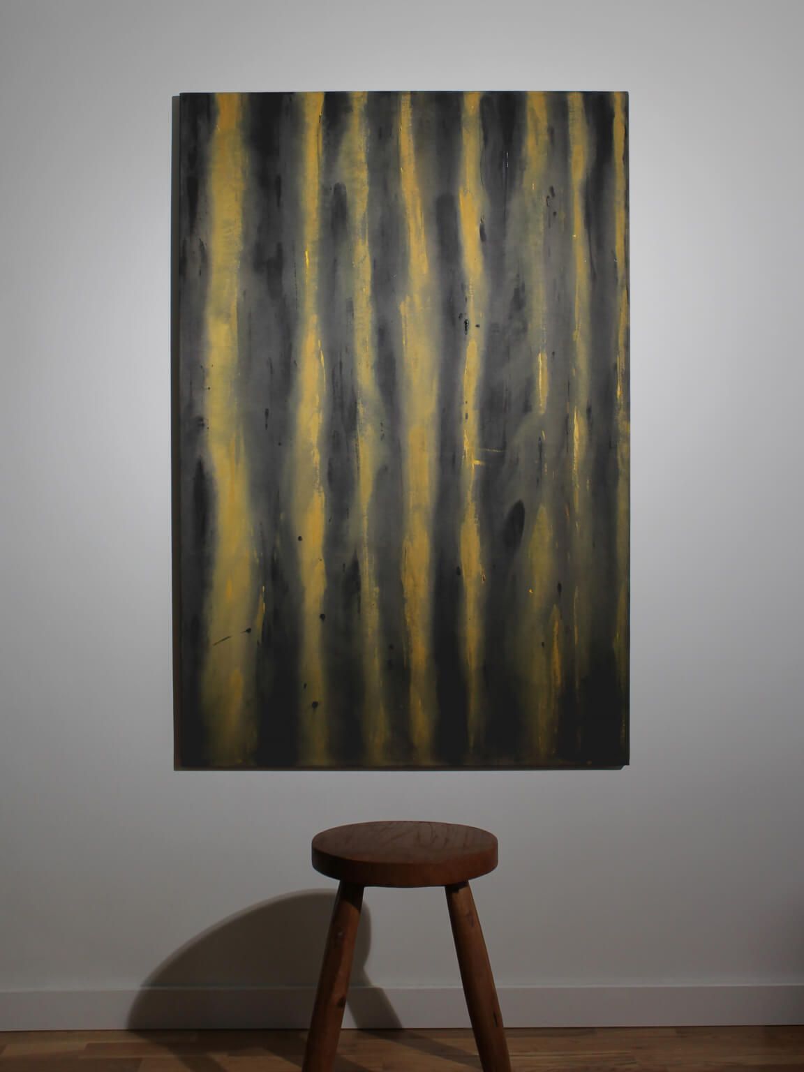 Vertical Organic Lines In Green And Yellow By Karina Savonenko, 80x120cm, Latvia, 2026 photo buy
