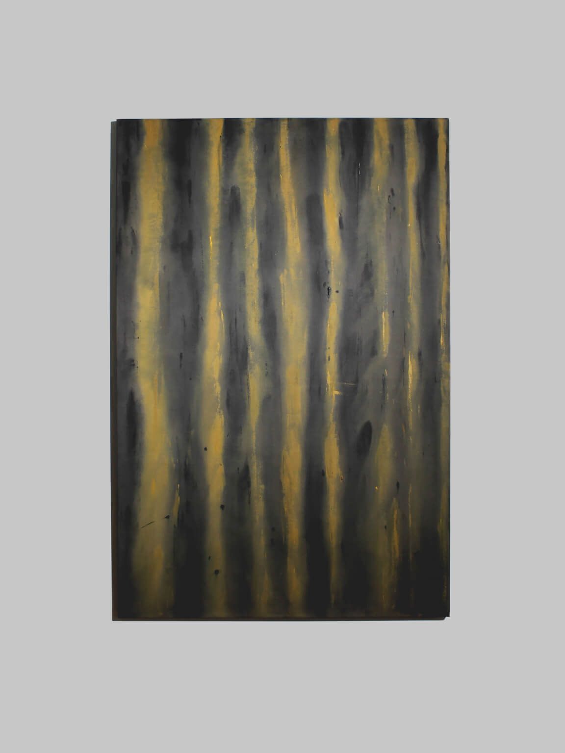 Vertical Organic Lines In Green And Yellow By Karina Savonenko, 80x120cm, Latvia, 2026