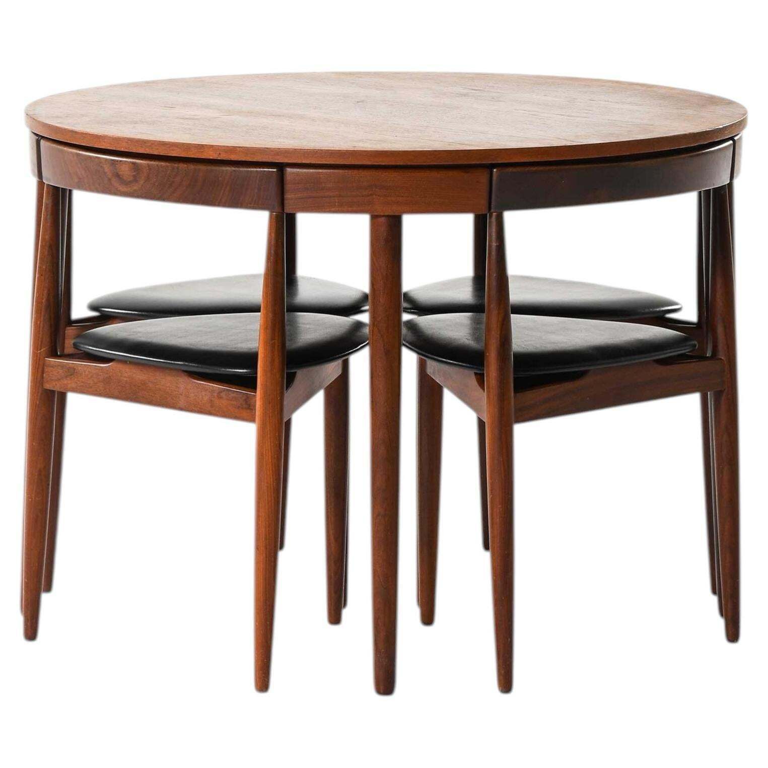 Hans Olsen Dining Set In Teak And Leather By Frem Røjle, 1960s