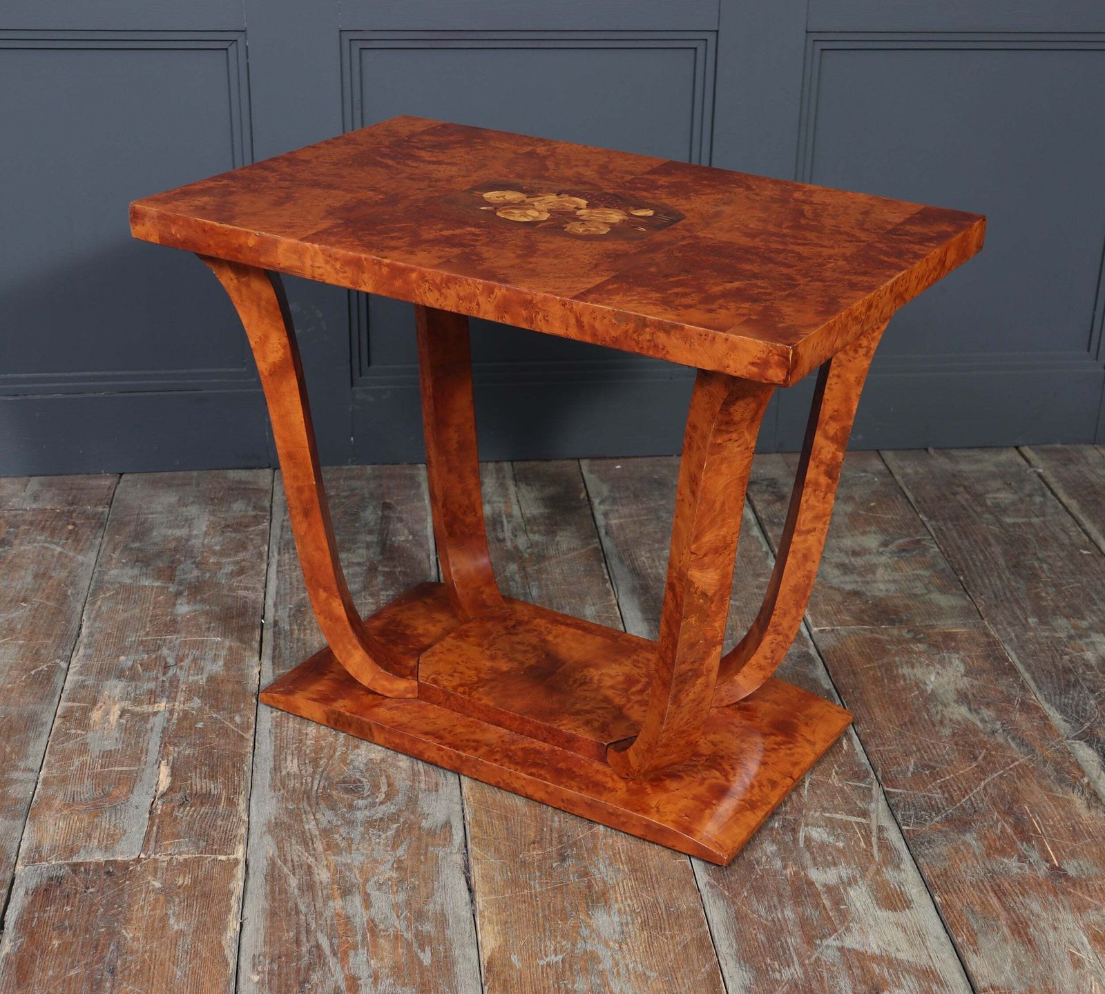 950.0 French Art Deco Burr Yew Cocktail Table photo