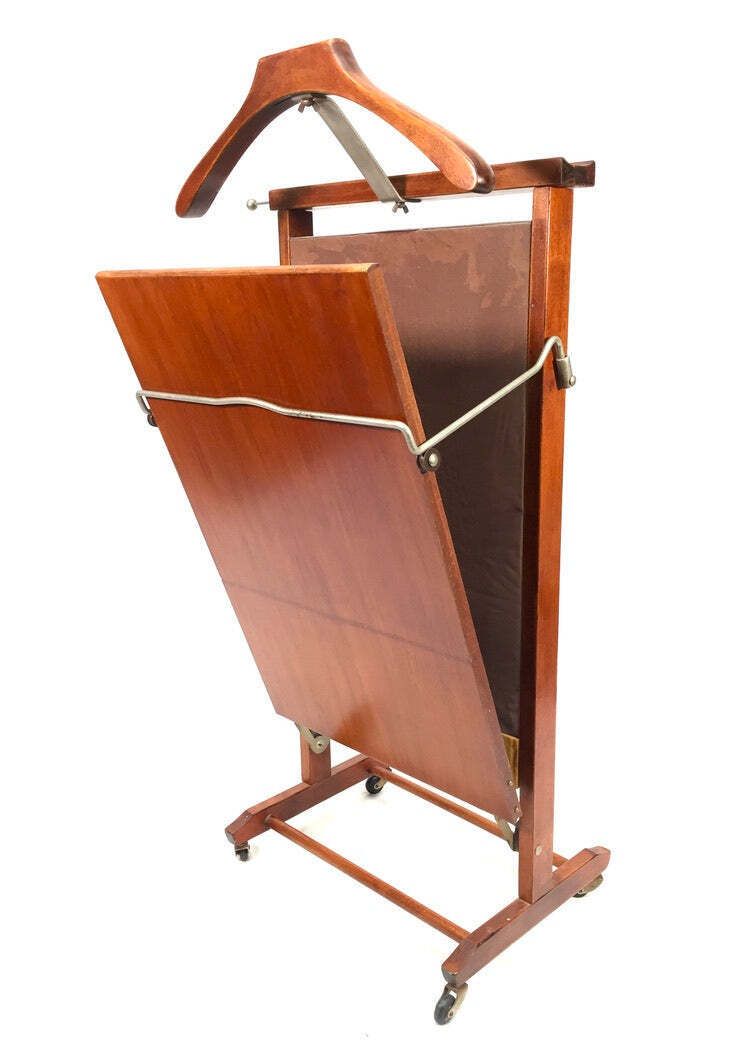 Antique Wooden Gentlemens Valet Stand & Trousers Press Mid 20th Century