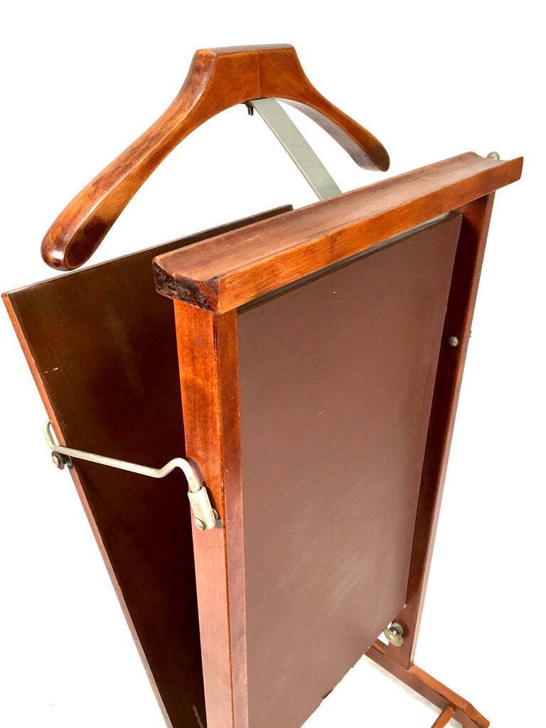 Antique Wooden Gentlemens Valet Stand & Trousers Press Mid 20th Century photo buy