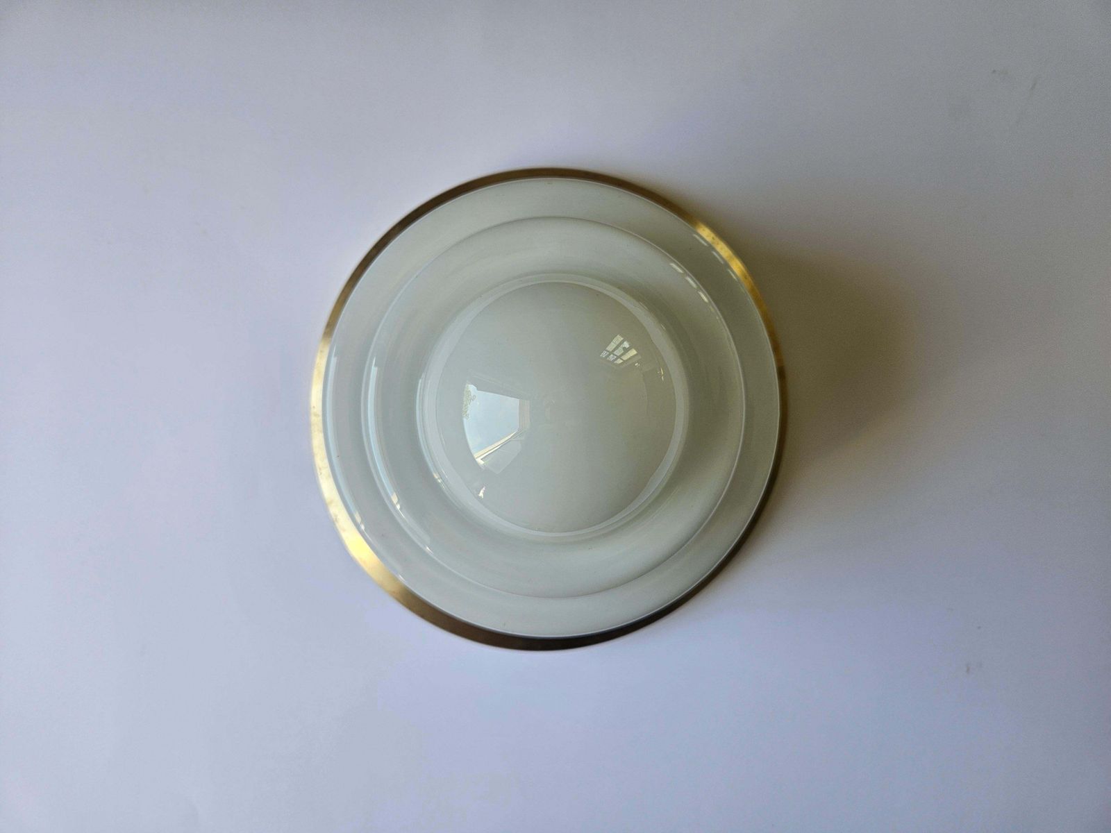 Art Deco Zeldzame Messing en Melkglazen Plafondlamp – Franta Anyz, jaren 1930 photo Verlichting