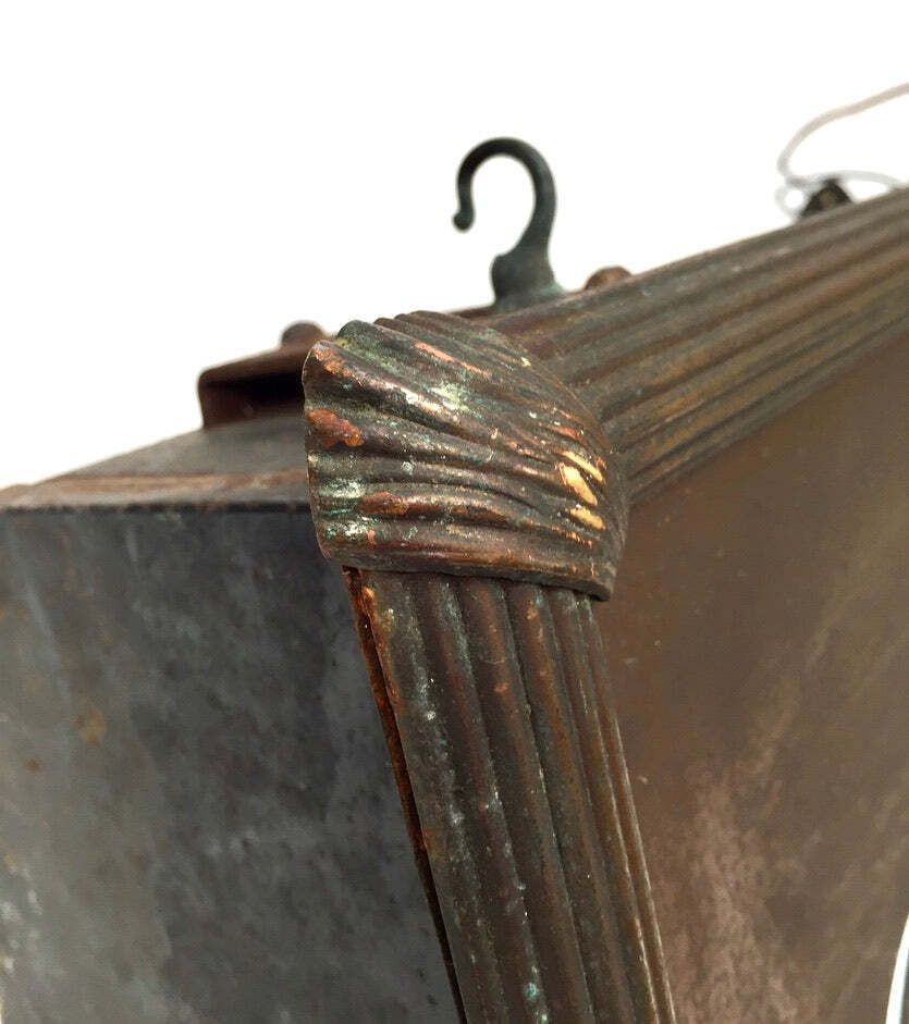 Antique Advertising   Art Deco Copper Lightbox Mens Wear Haberdashery Shop Sign photo vinterior