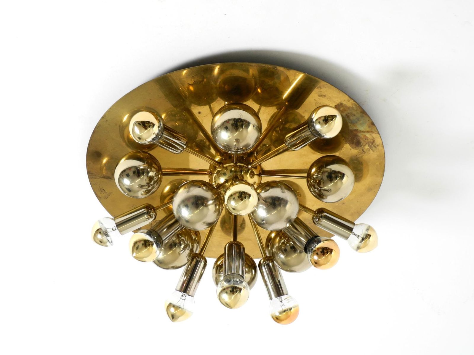 Grote Cosack Sputnik Space Age plafondlamp uit de jaren 1970 in messingkleur photo Verlichting