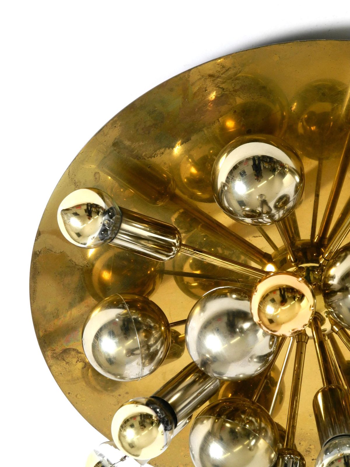 photo furniture Original 1970s Large Cosack Sputnik Space Age Ceiling Lamp In Brass Color