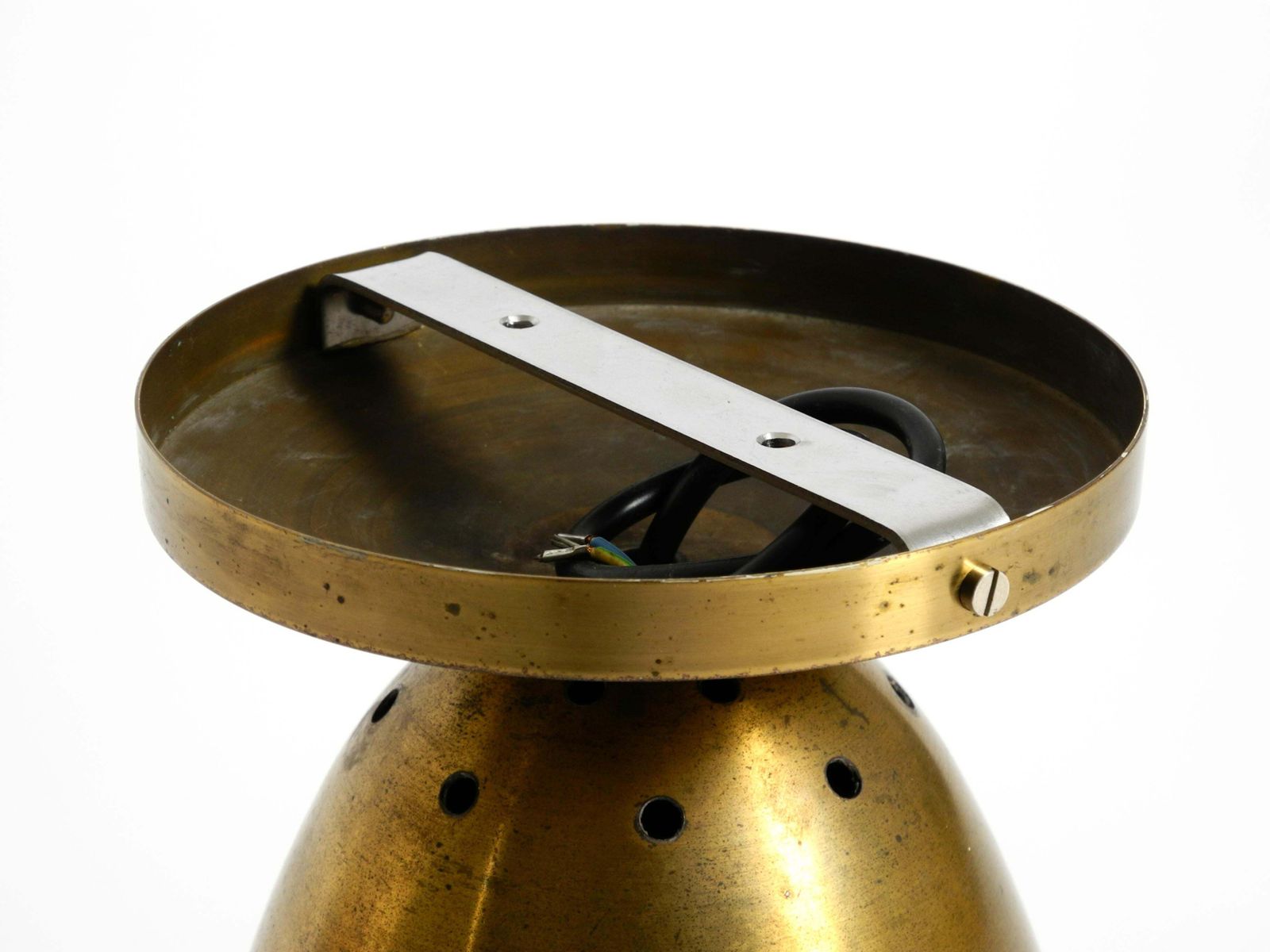 photo vintage Grote Mid-Century Modern messing plafondlamp