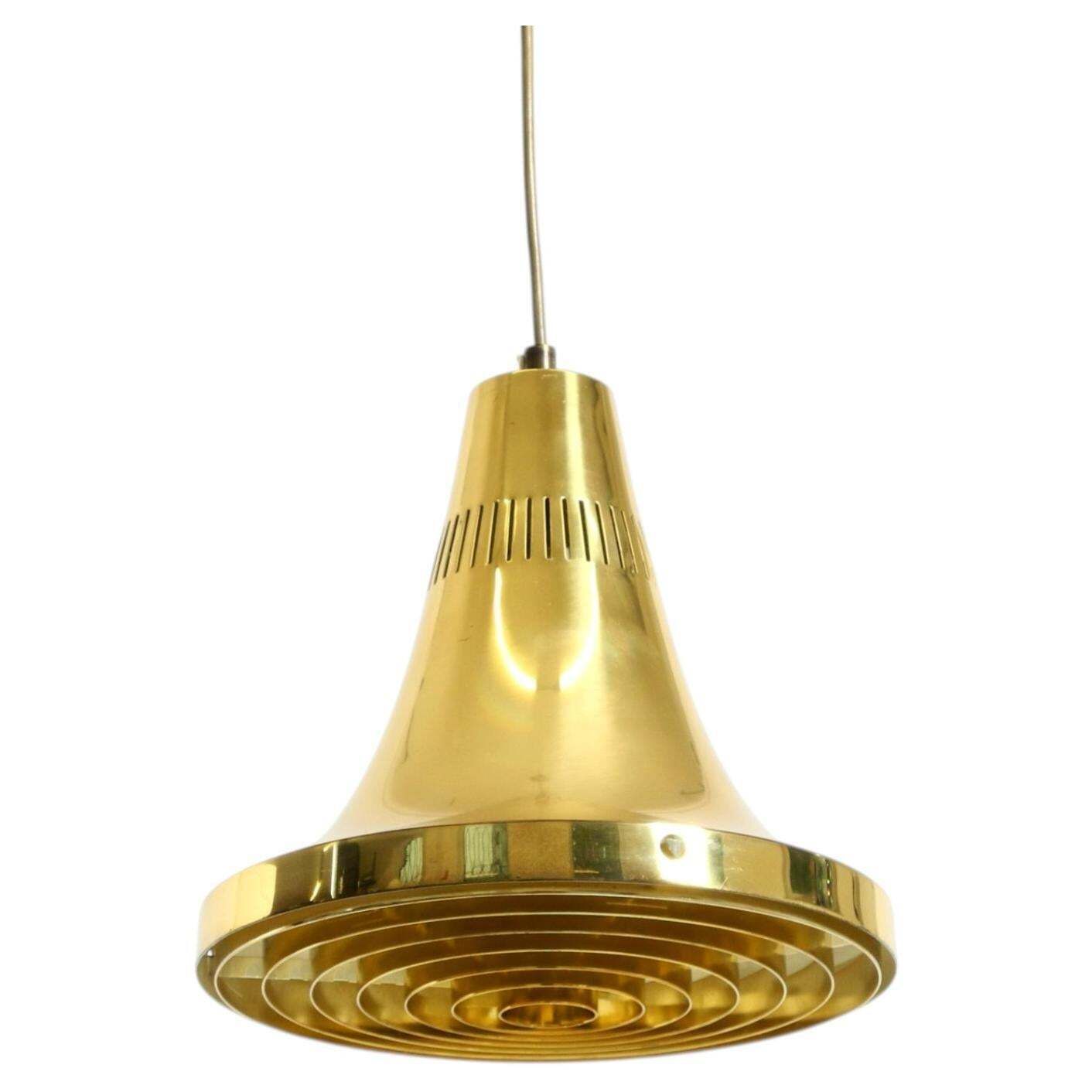Hans Agne Jakobsson messing hanglamp, model T 598, Markaryd, Zweden, jaren 1960