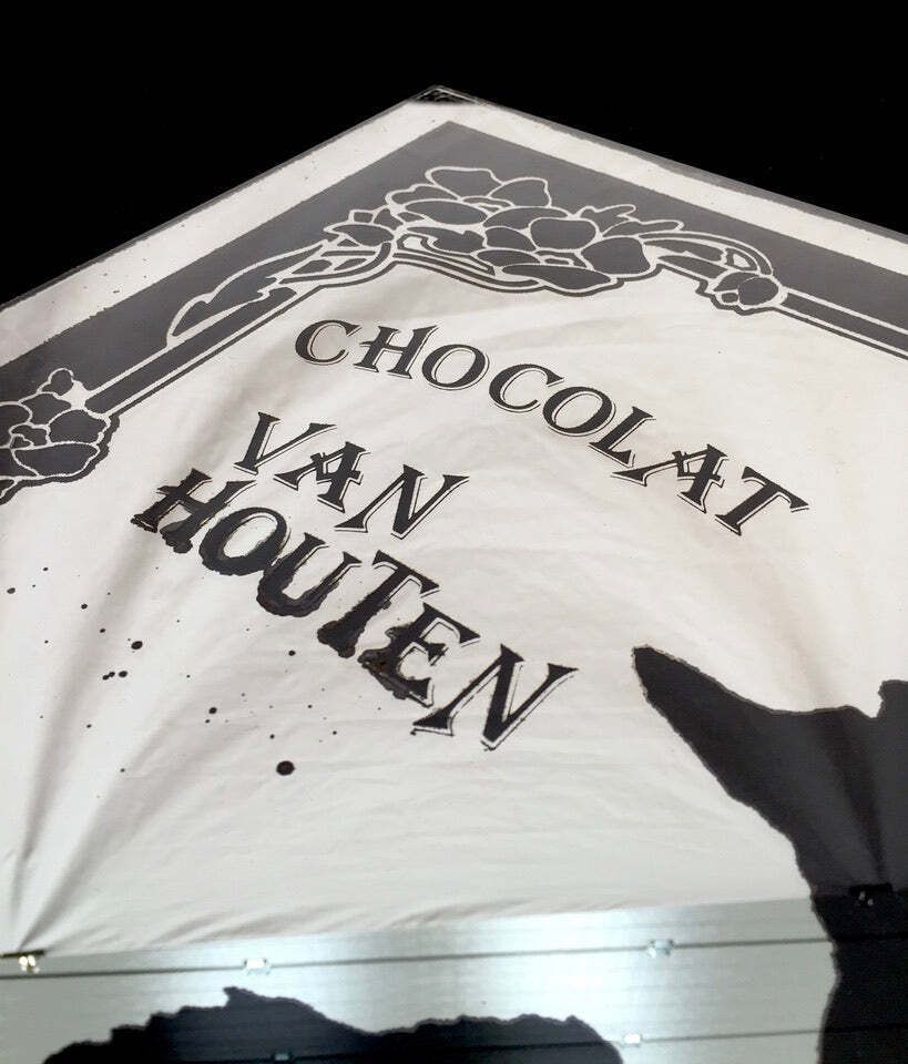 Antique Advertising   Vintage Van Houten Chocolate Mirror / Sign Shop Display&Nbsp; photo vinterior