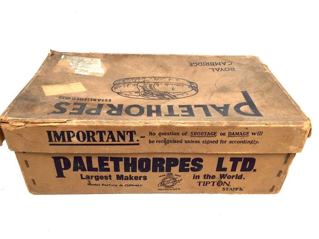 photo furniture Antique Advertising Palethorpes Royal Cambridge Sausage Box Shop Display Crate