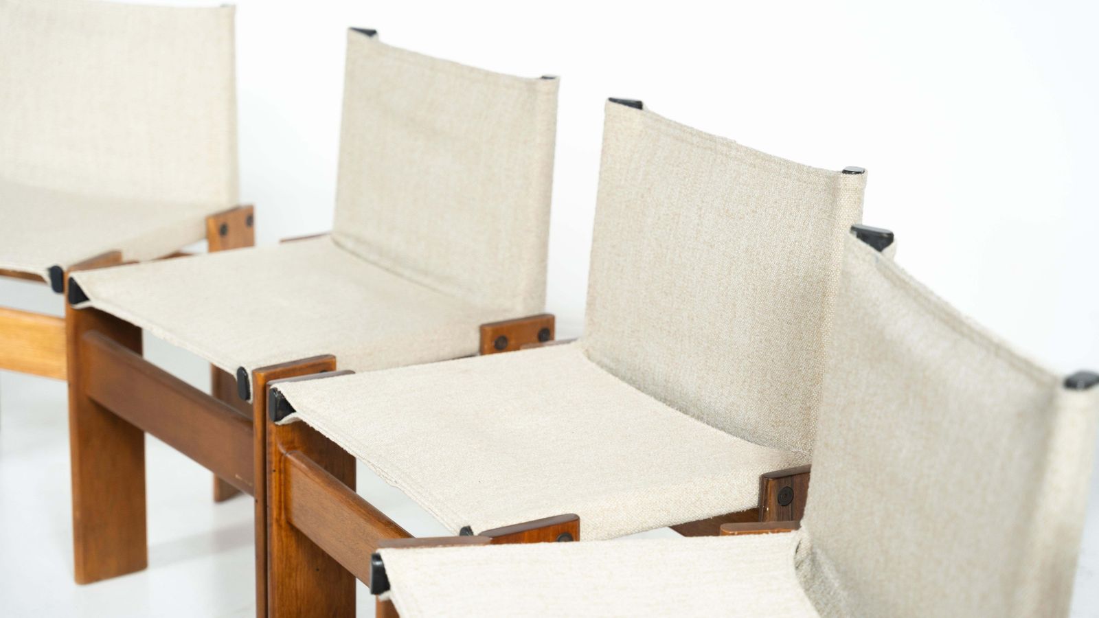 Set Of 12 Monk Dining Chairs By Afra & Tobia Scarpa For Molteni, 1970s photo vintage