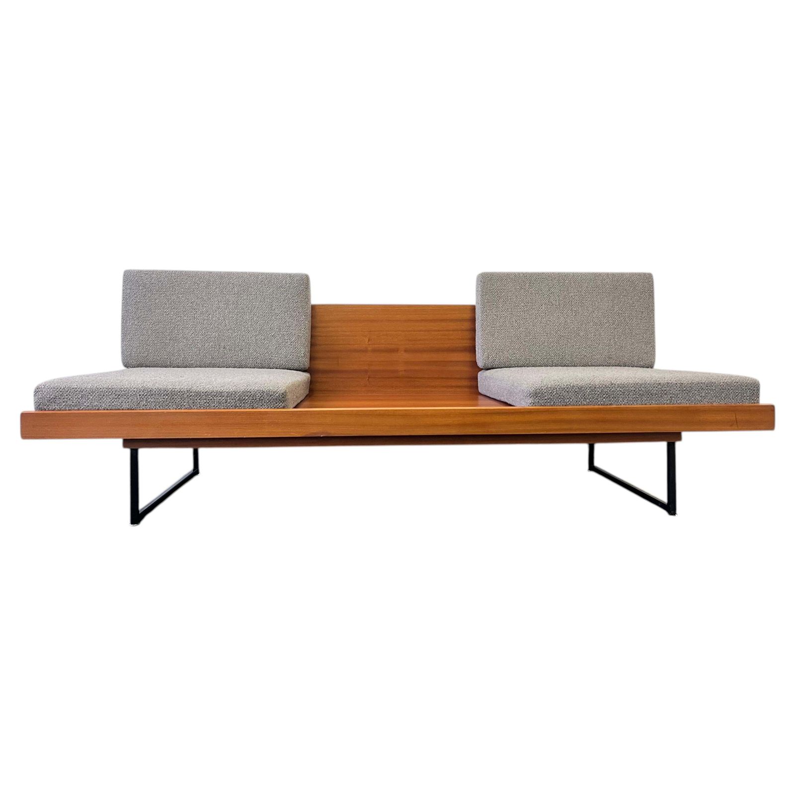 Mid Century 2 Seater Design Sofa/Daybed In Mahagony   1970 / Czechoslovakia