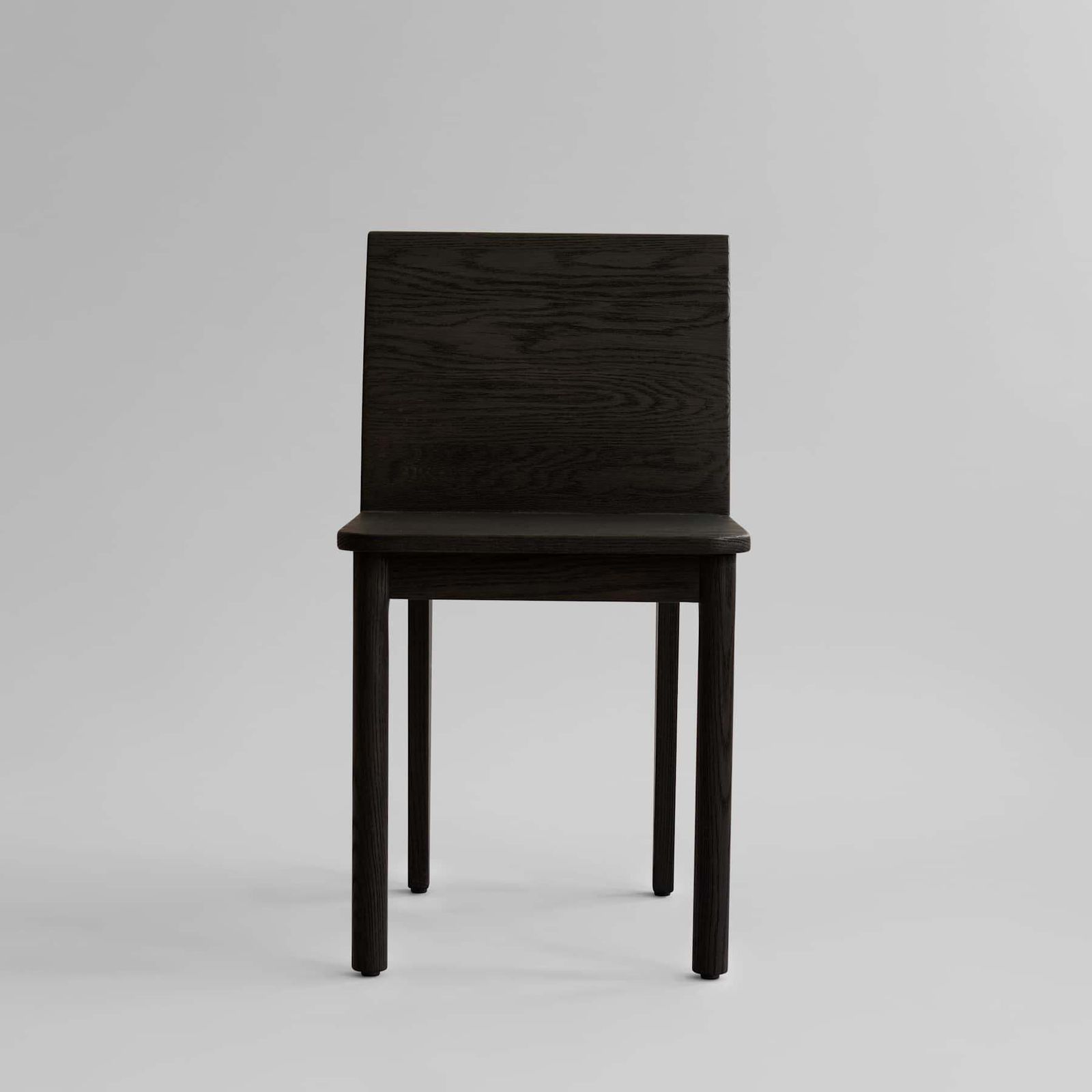 Pair Of Slim Dining Chairs In Coffee Black Oak Contemporary Design photo for sale