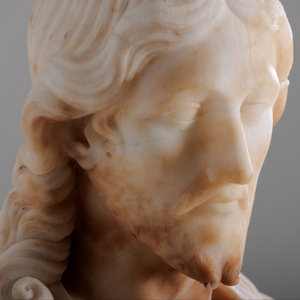 Alabaster Bust Of Christ, 1800s photo vinterior