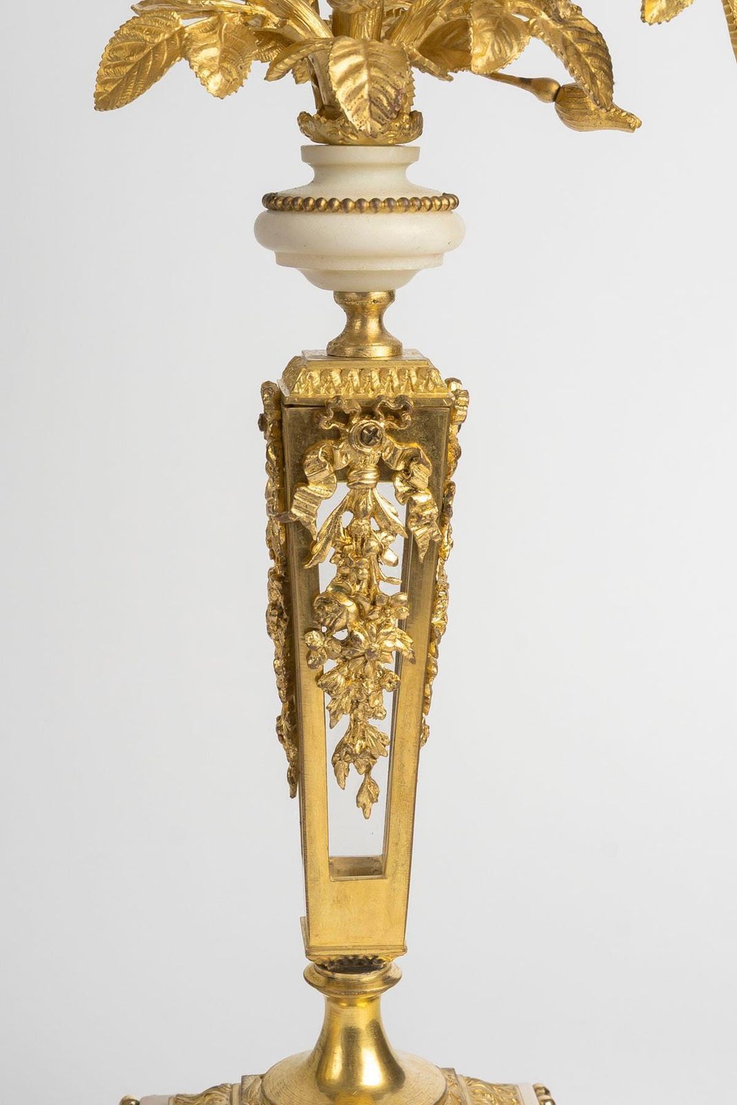 19th Century Gilded Bronze And Crystal Mantelpiece Set, Napoleon III Period. photo buy