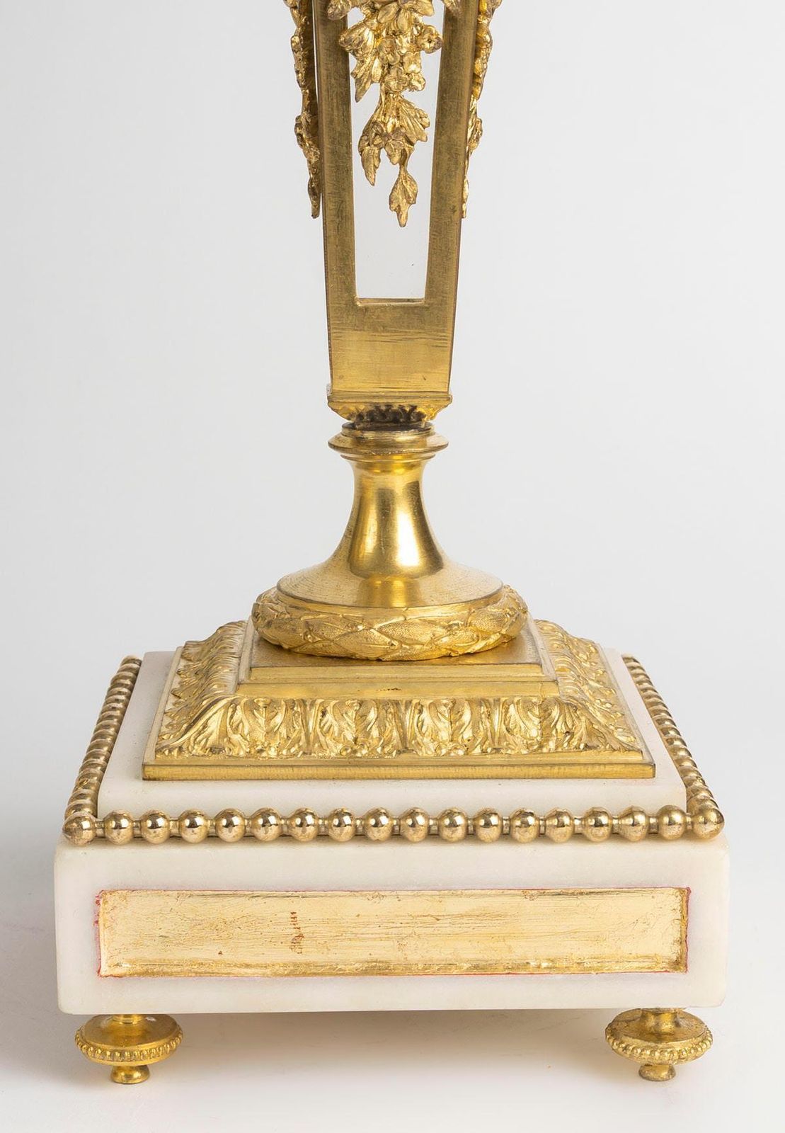 19th Century Gilded Bronze And Crystal Mantelpiece Set, Napoleon III Period. photo vintage