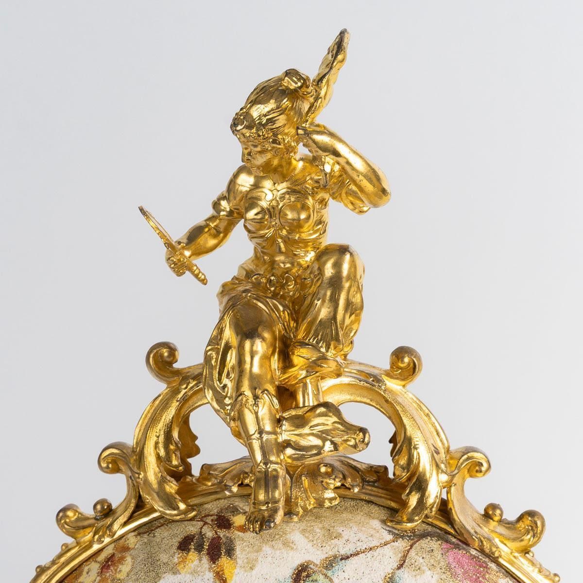19th Century Fireplace Set In Porcelain And Gilded Pewter, Napoleon III Period. photo 3712.0