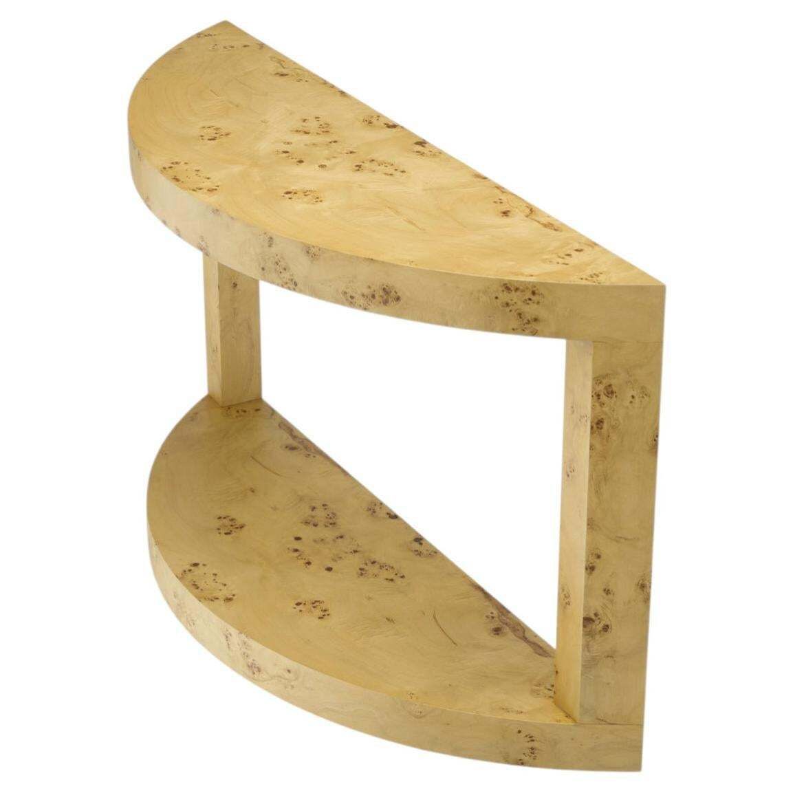 Console Table In Wood Burl Veneer, Contemporary Style