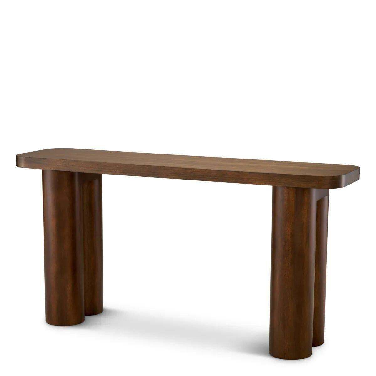 photo furniture Console Table In Okoume Veneer And Column Legs