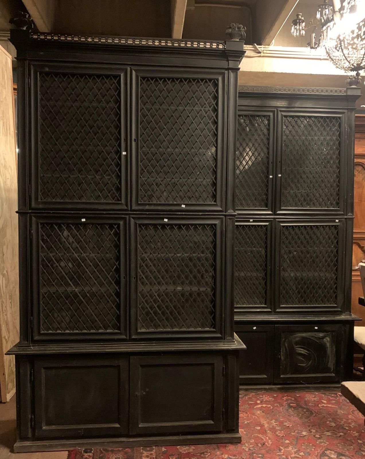 Pair Of Black Lacquered Cabinet Sideboards, Italy photo Furniture