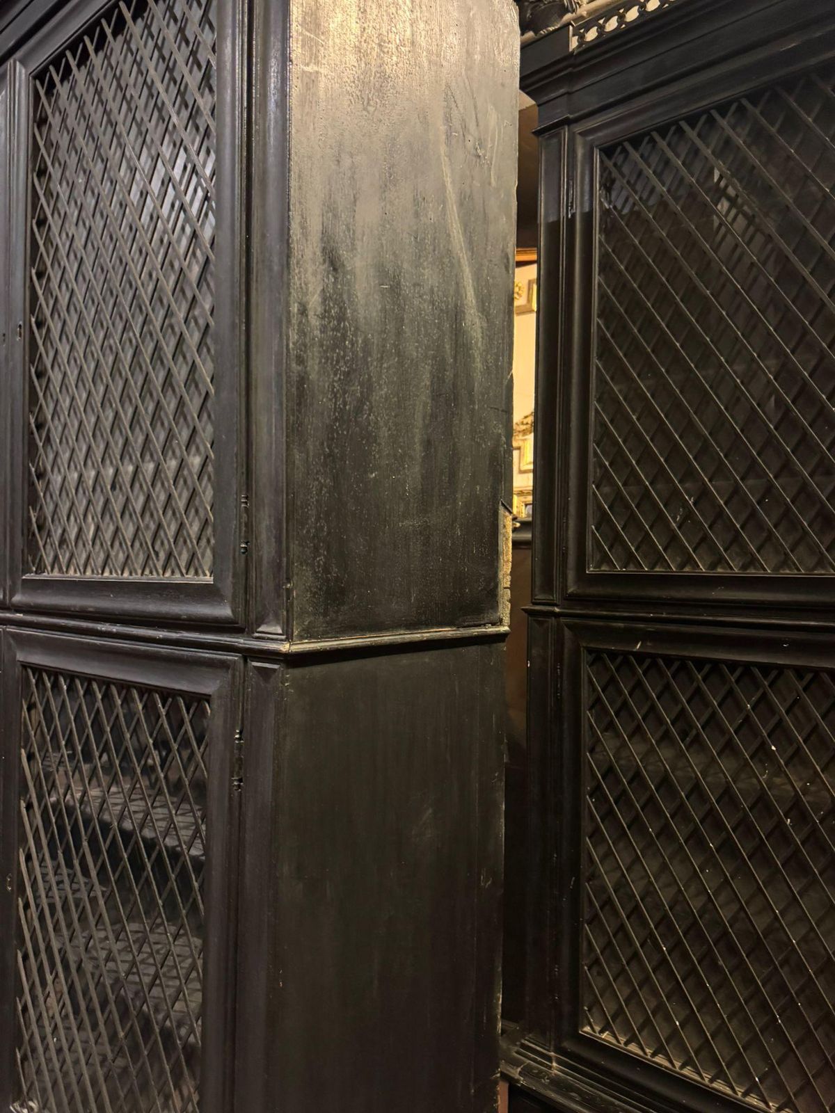 Furniture Pair Of Black Lacquered Cabinet Sideboards, Italy photo