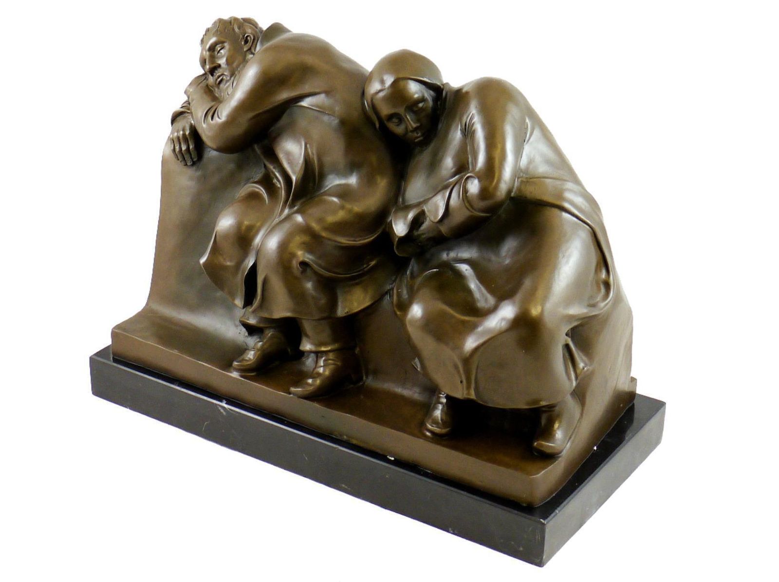 Sleeping Drifters Sculpture In Bronze, 20th Century, Art Deco Style photo vinterior