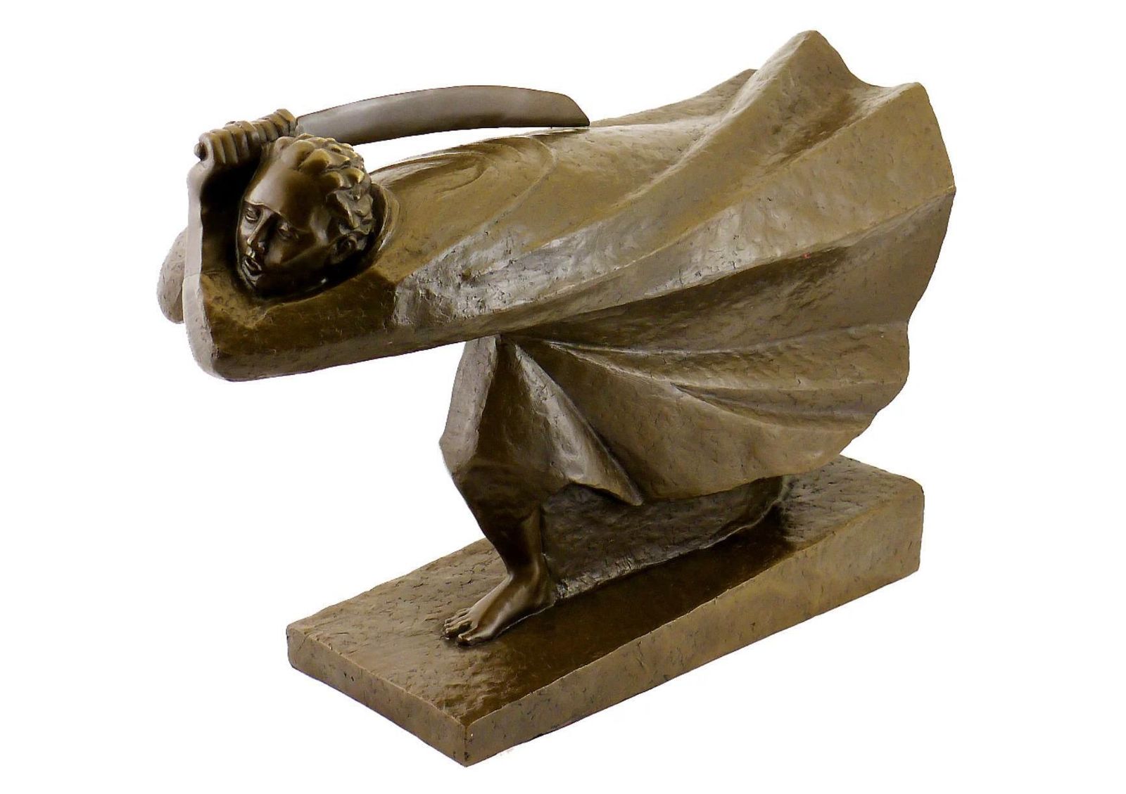 The Avenger Figurative Sculpture In Bronze, 20th Century, Art Deco Style photo for sale