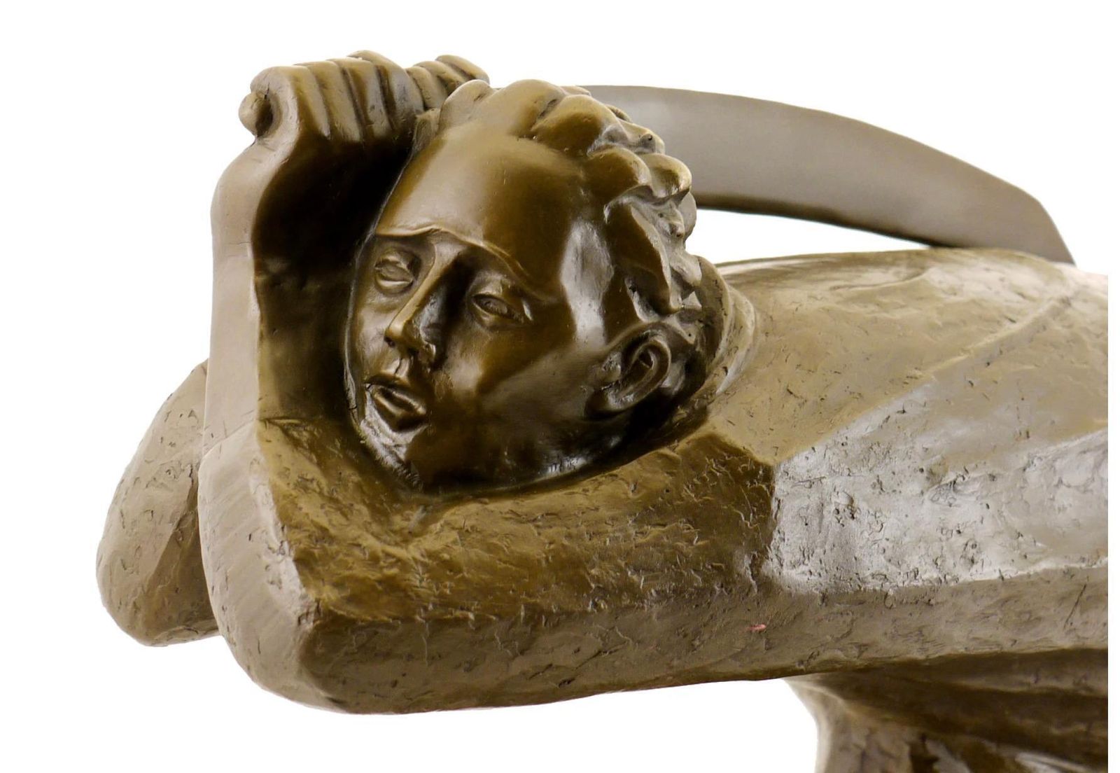 The Avenger Figurative Sculpture In Bronze, 20th Century, Art Deco Style photo Art