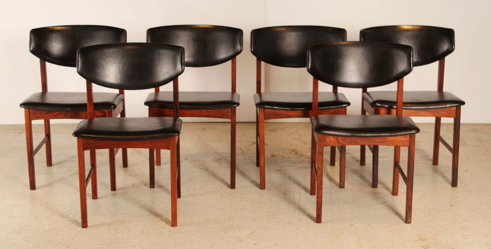 Set Of 6 Danish Mid Century Rosewood Dining Chairs, Circa 1960s