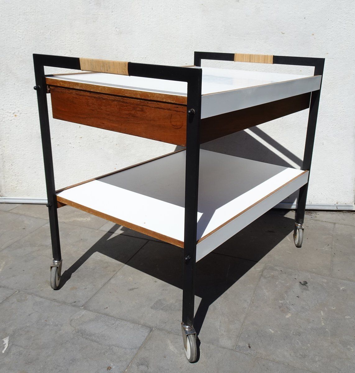 photo for sale Minimalist Austrian Bar Cart Attributed To Carl Auböck, 1960