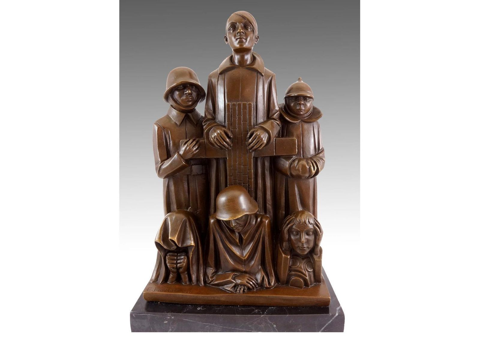 Sculpture Memorial In Bronze, Expressionist Style, 20th Century photo 2621.0