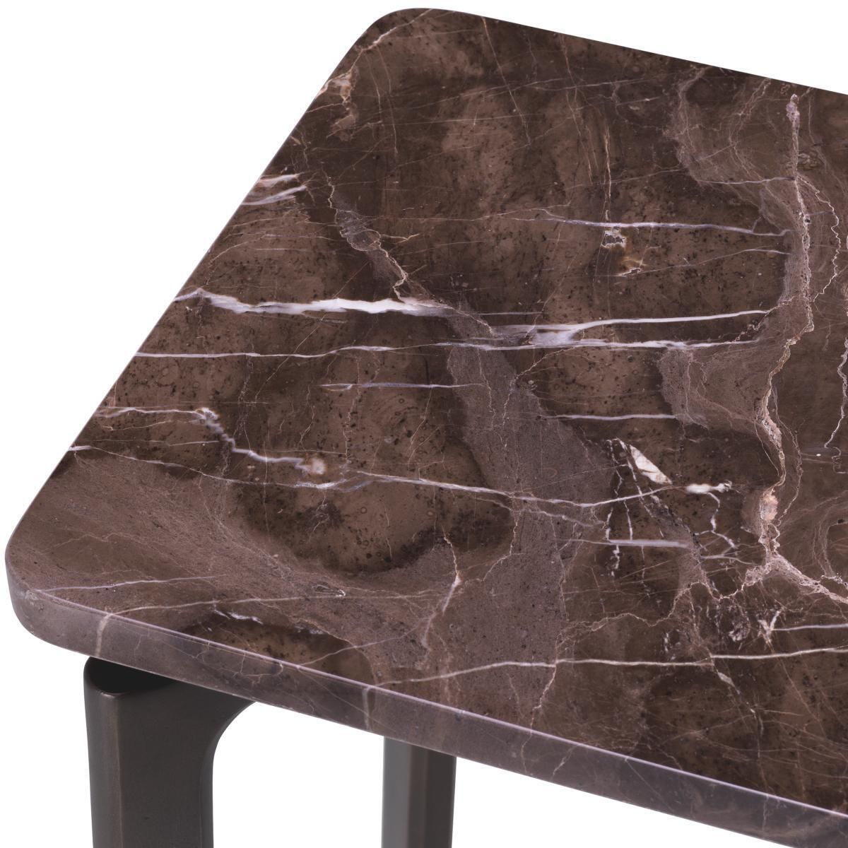 Brown Marble Console Table With Bronze Finish Legs photo furniture