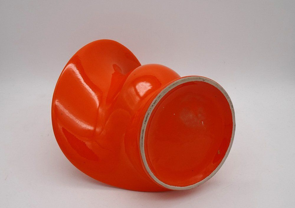 Space Age Orange Swirl Sc3 Ceramic Vase, Italy, 1970s photo Home Decor