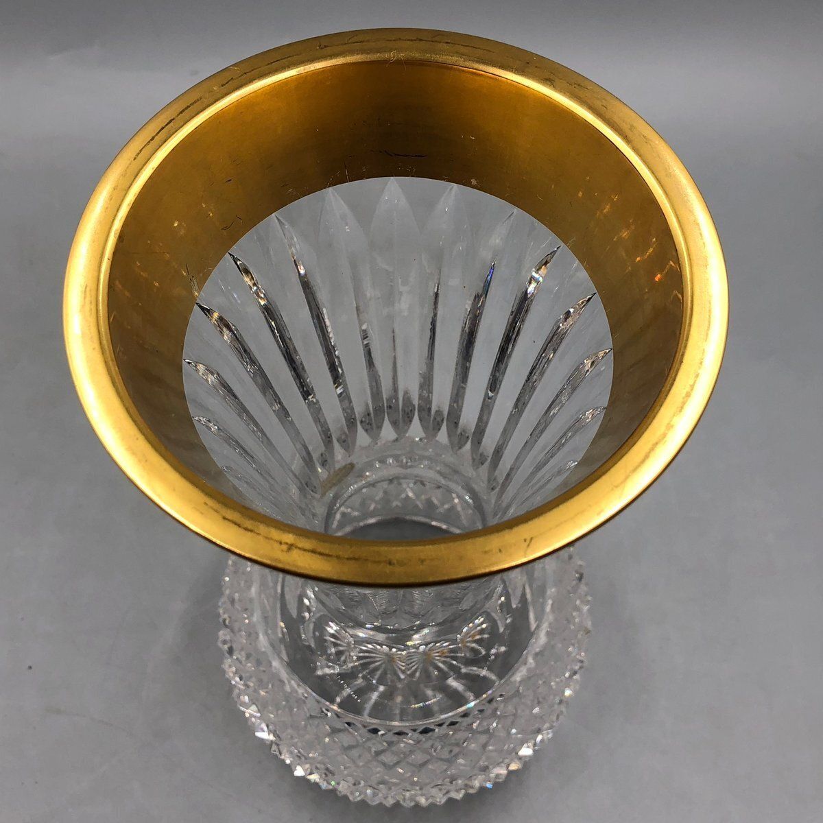 Ornamental Vase In High Lead Crystal With Gilt Etching From Glashütte Klokotschnik, Germany, 1960s photo vintage