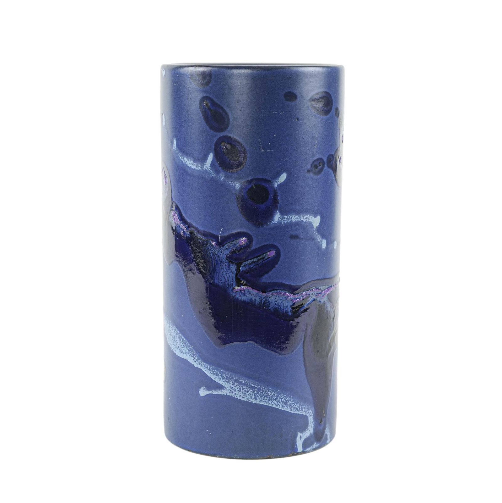 Vase cylindrique, design danois, années 1970, fabriqué par Knabstrup