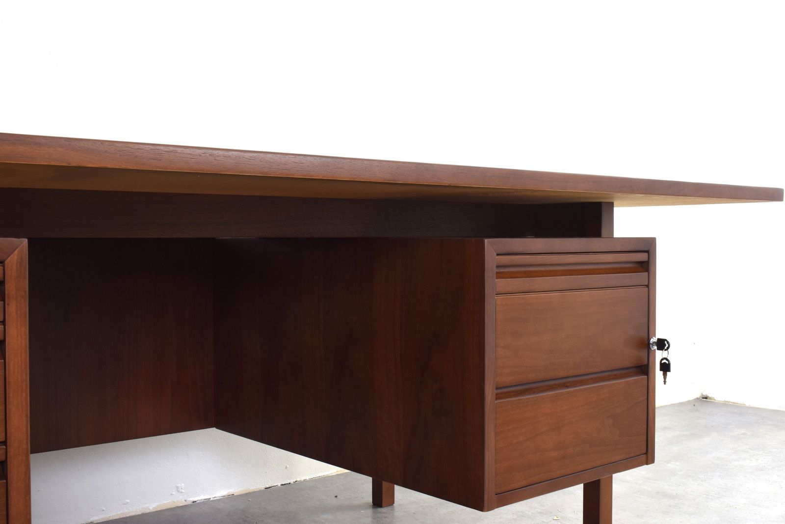 photo for sale Mid Century Large American Walnut Executive Desk