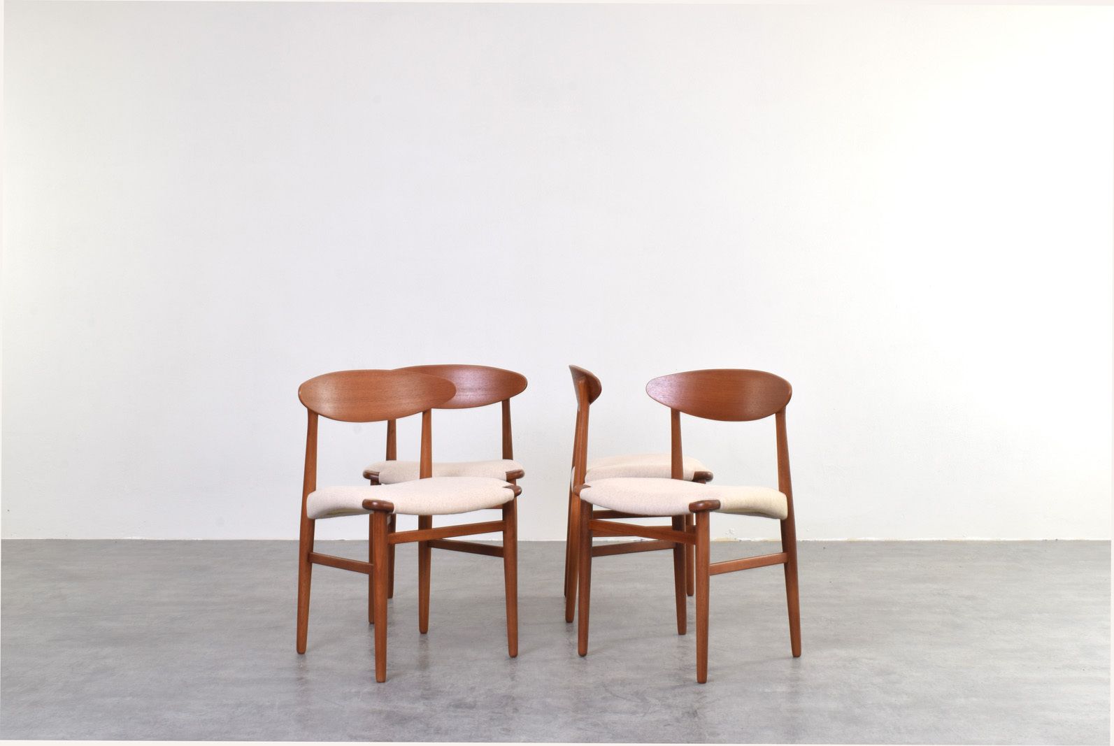 Mid Century Danish Teak Dining Chairs By Ejner Larsen & Aksel Bender Madsen, 1960s, Set Of 4. photo furniture