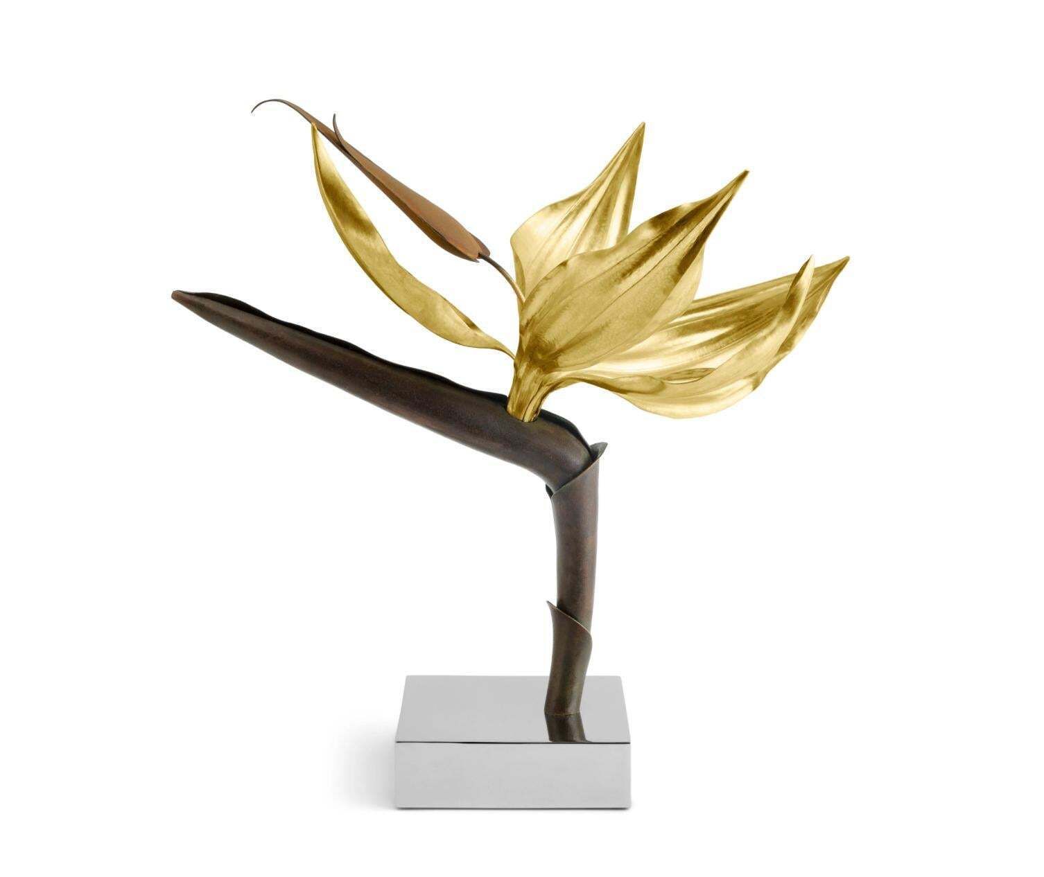 Bird Of Paradise Sculpture Limited Edition In Brass And Steel photo furniture
