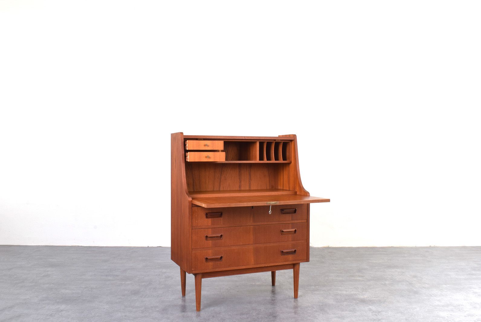 Mid Century Danish Teak Secretary By Gunnar Nielsen For Tibergaard, 1960s. photo vinterior