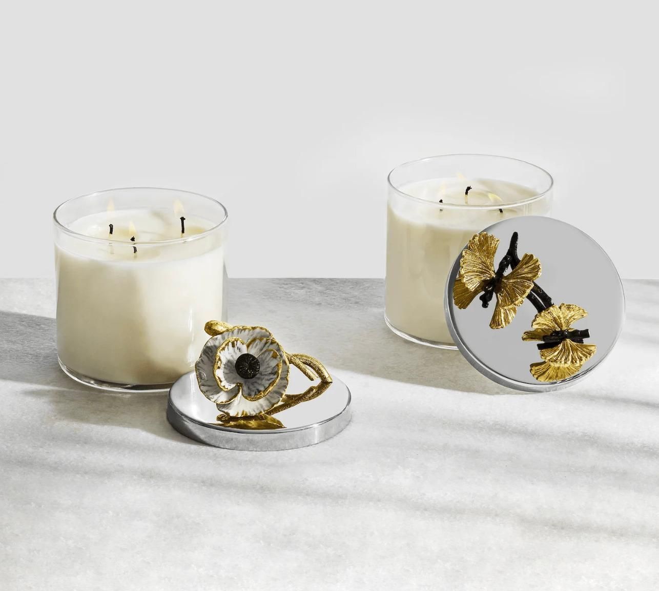 Set Of 10 Handcrafted Metal And Enamel Scented Anemone Candles photo buy