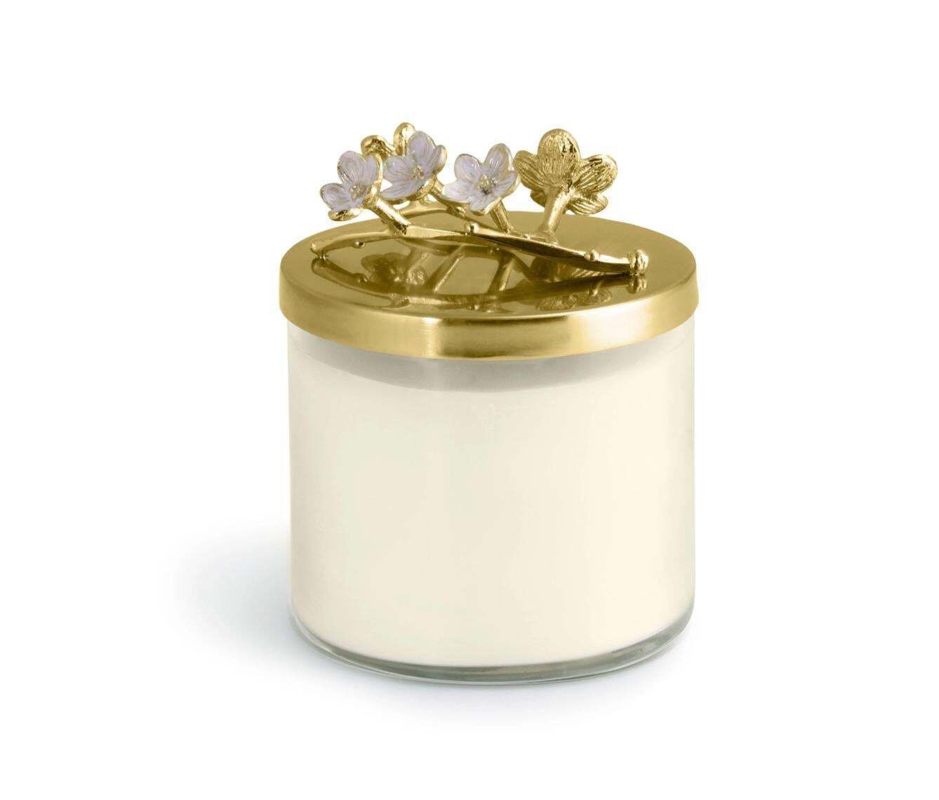Set Of 10 Cherry Blossom Candles Handcrafted Metal And Enamel Scented Candles photo vinterior