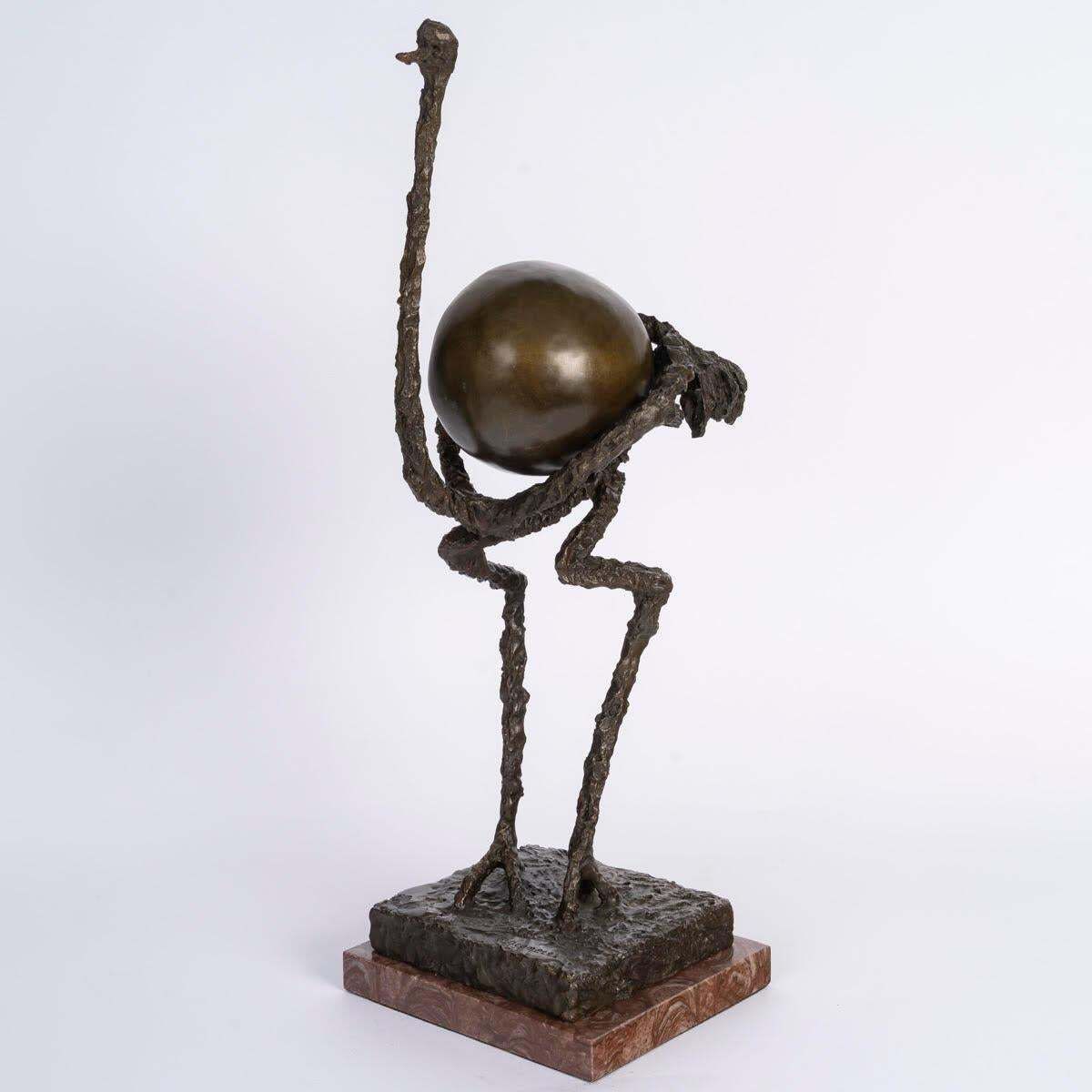 Contemporary Sculpture In Patinated Bronze With A Marble Base, 21st Century. photo for sale