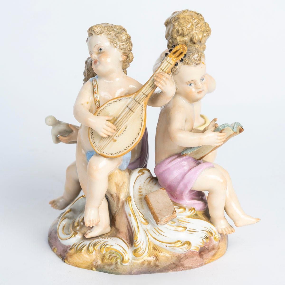 Small Meissen Porcelain Group, Allegory Of The Arts, 19th Century, Napoleon III. photo for sale