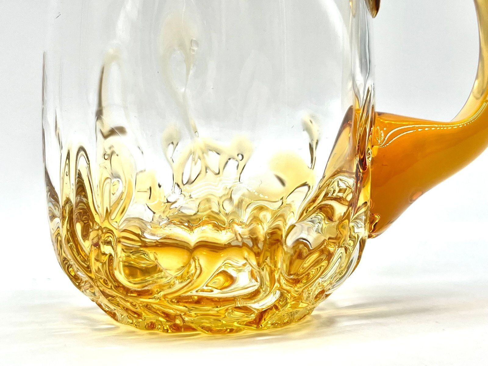 photo furniture Vintage Mouth Blown Amber Glass Beer Mug, Scandinavia, 1960s