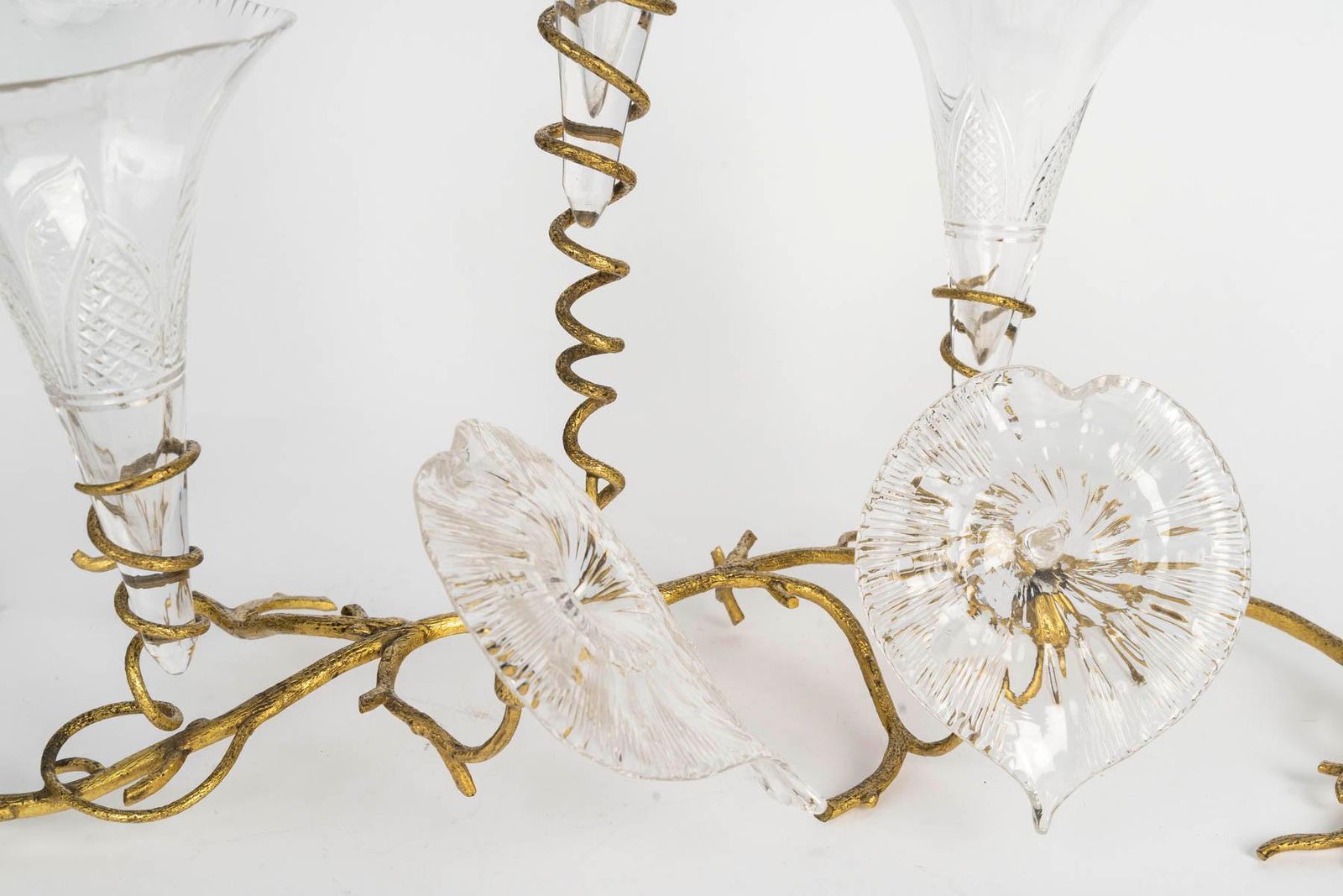 Brass And Crystal Centerpiece, 19th Century, Napoleon III Period. photo Home Decor