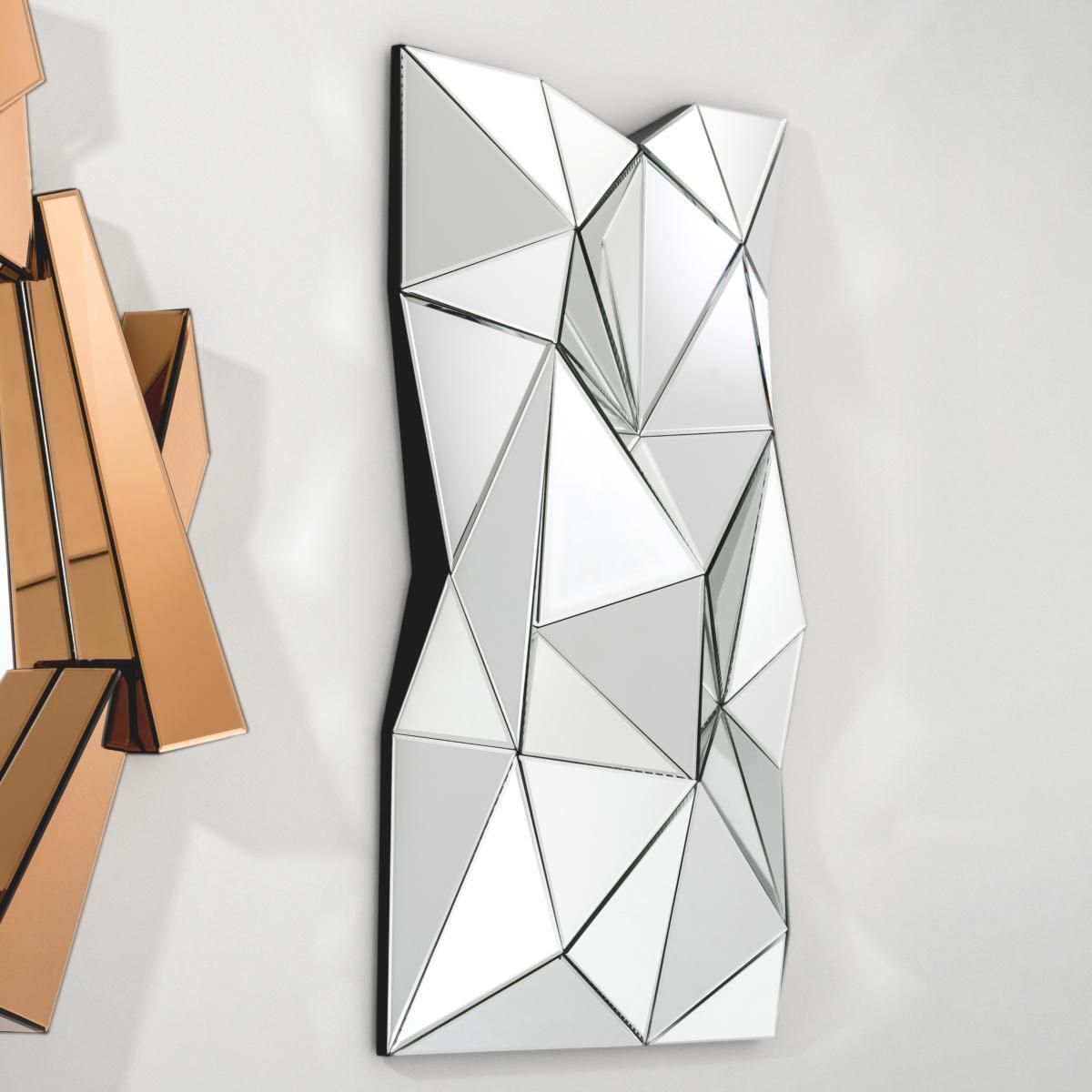 Wall Object Mirror Glass With Three Dimensional Triangular Facets photo for sale