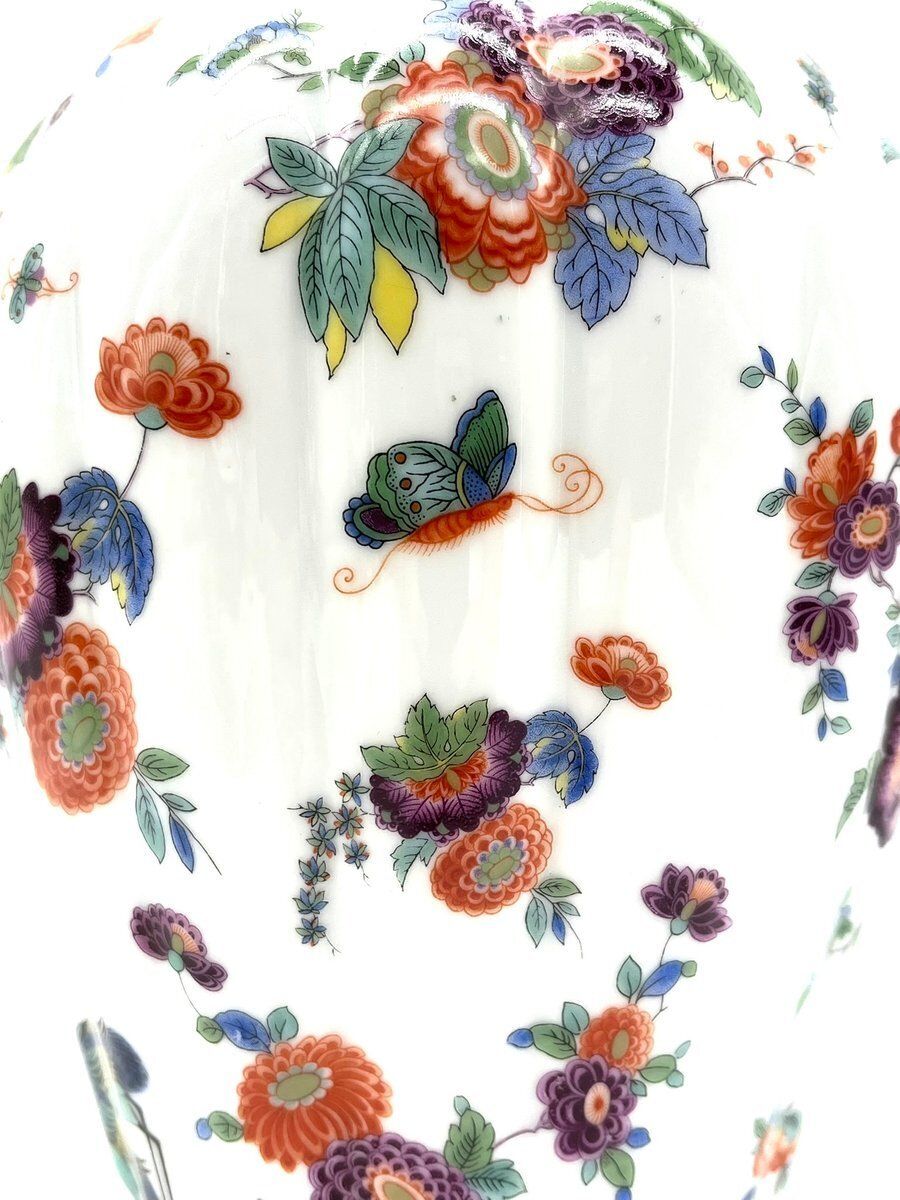 Porcelain Vase With Heron, Flower & Butterfly Motif From Thomas Bavaria, 1990s photo for sale