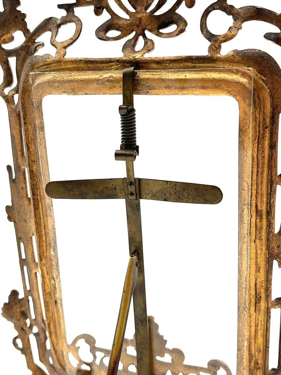 photo for sale Victorian Cast Bronze Gold Plated Picture Frame